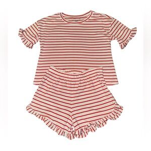 GAP Kids Red and White Striped Pajamas Size S